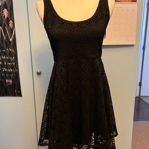 Black lace overlay dress